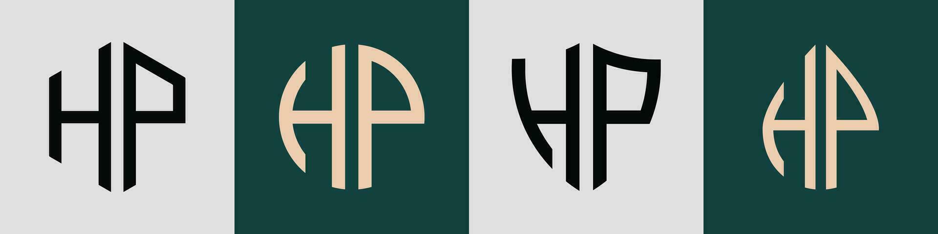 kreativ einfach Initiale Briefe hp Logo Designs bündeln. vektor