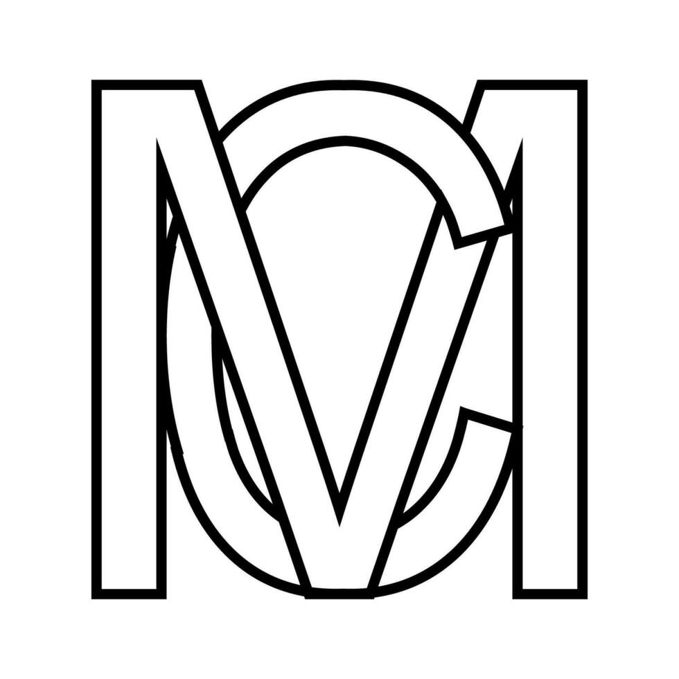 Logo Zeichen mc cm Symbol doppelt Briefe Logo m c vektor
