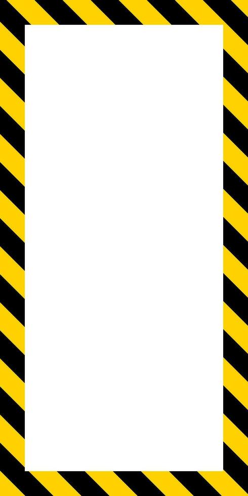 vertikal baner ram, diagonal gul svart Ränder, randig rektangulär varning vektor
