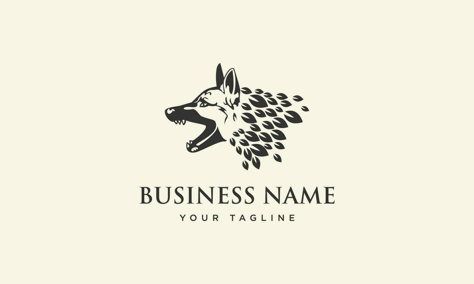 Silhouette Hund organisch Logo Design vektor