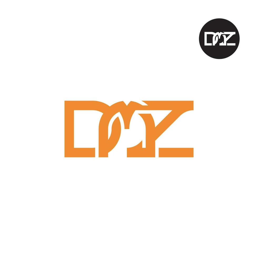 Brief dmz Monogramm Logo Design vektor