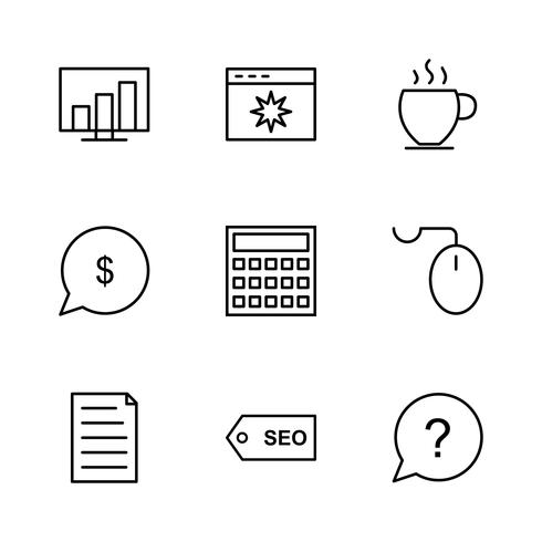 Satz von Vector SEO Search Engine Optimization Icons