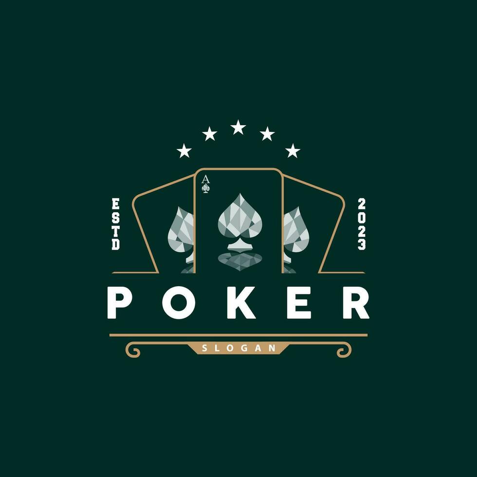 poker kort logotyp klassisk vektor hasardspel spel design enkel symbol mall