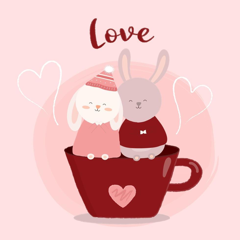 Vektor-Kreis-Hintergrundmuster mit Katzen auf roter Tasse. nahtlose bunte Illustration zum Valentinstag. vektor