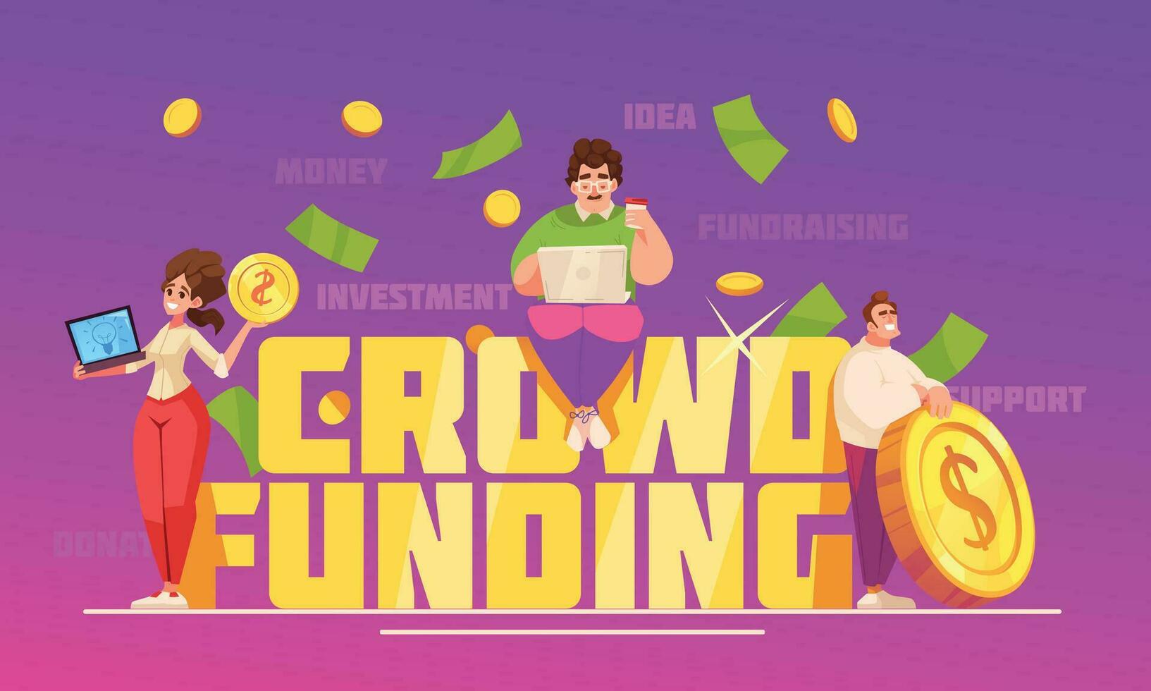 crowdfunding platt begrepp vektor