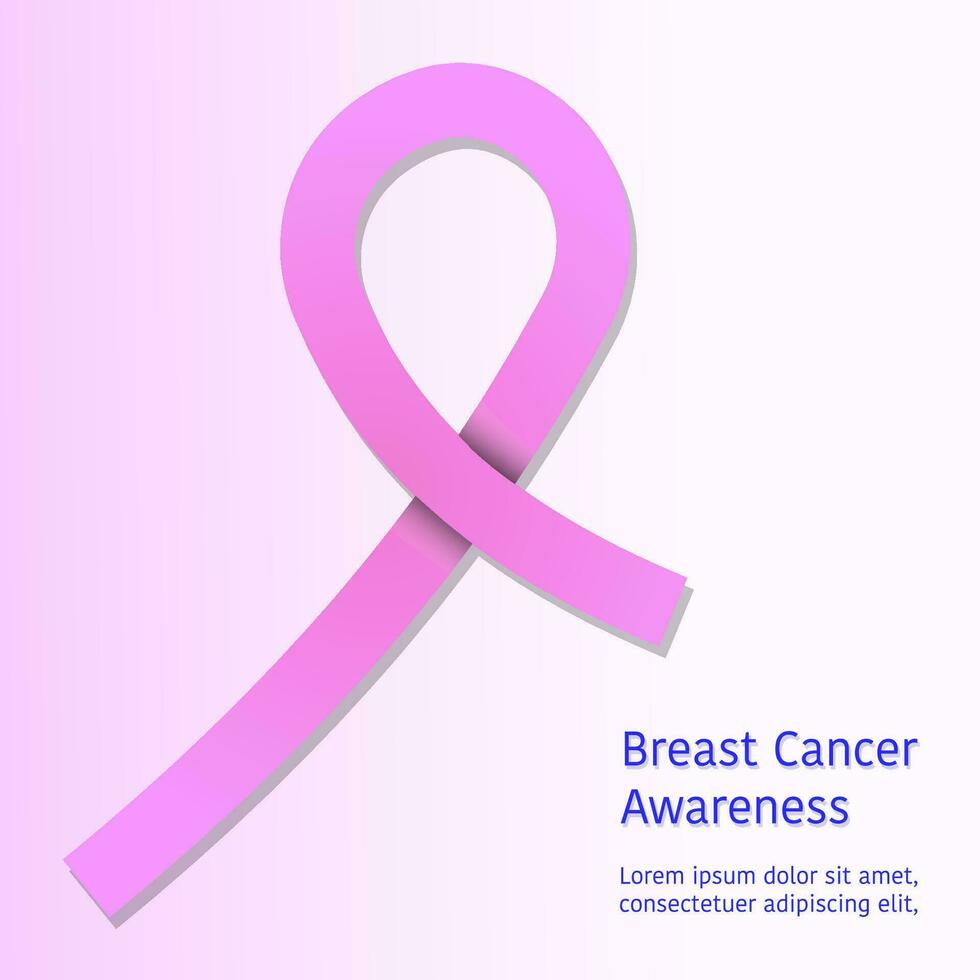 bröst cancer medvetenhet med rosa band vektor
