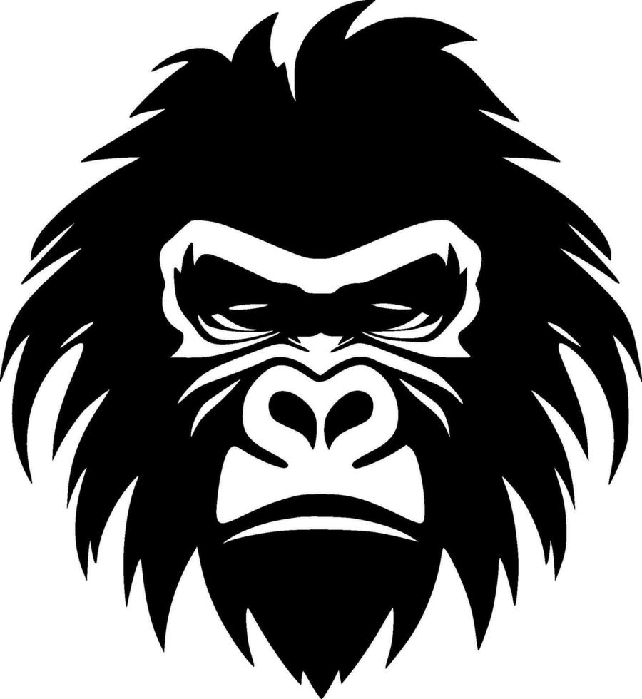 gorilla - minimalistisk och platt logotyp - vektor illustration