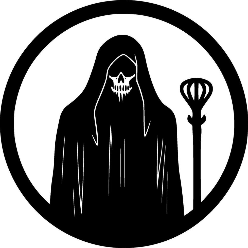 död - svart och vit isolerat ikon - vektor illustration