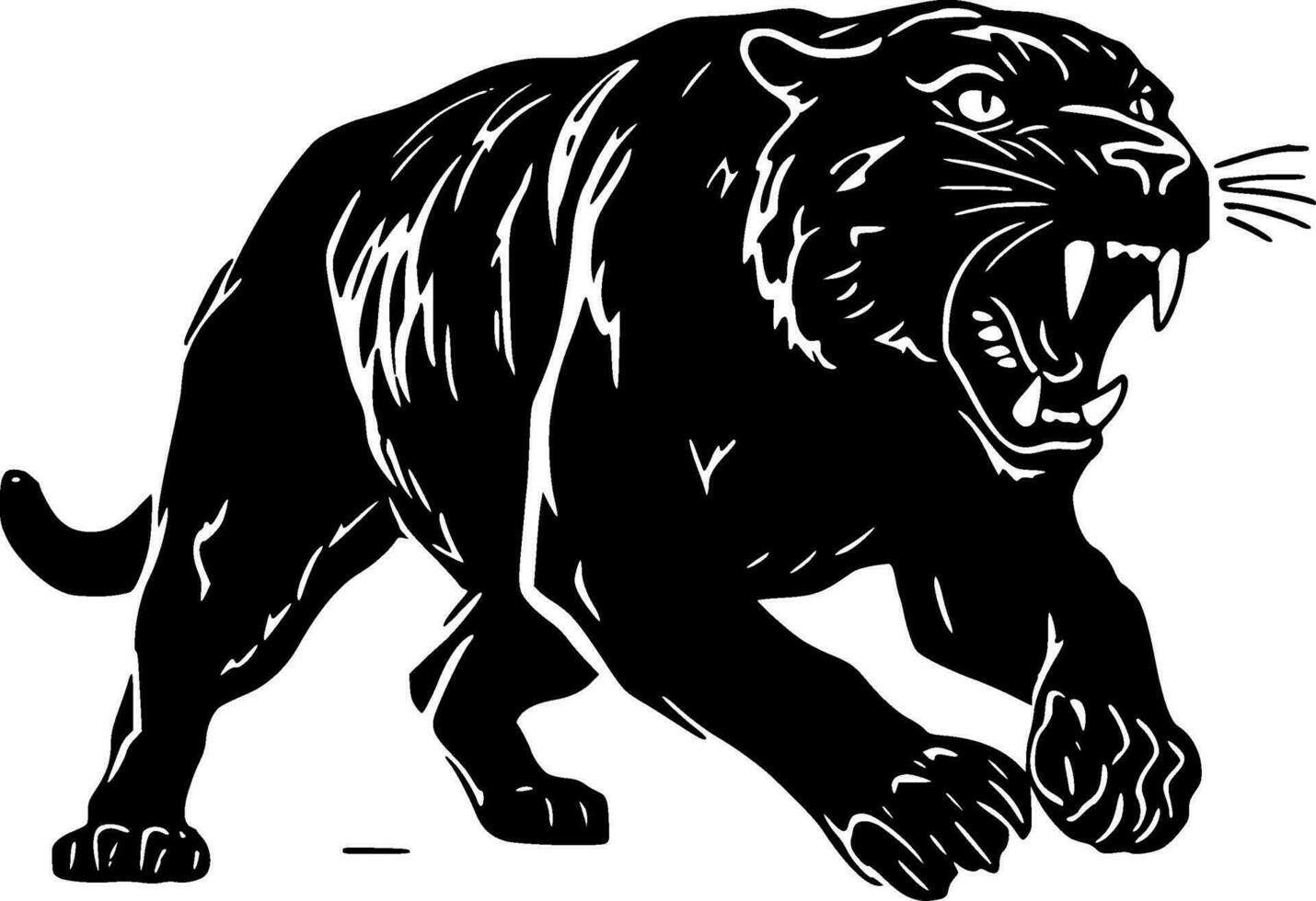 Panther - - minimalistisch und eben Logo - - Vektor Illustration