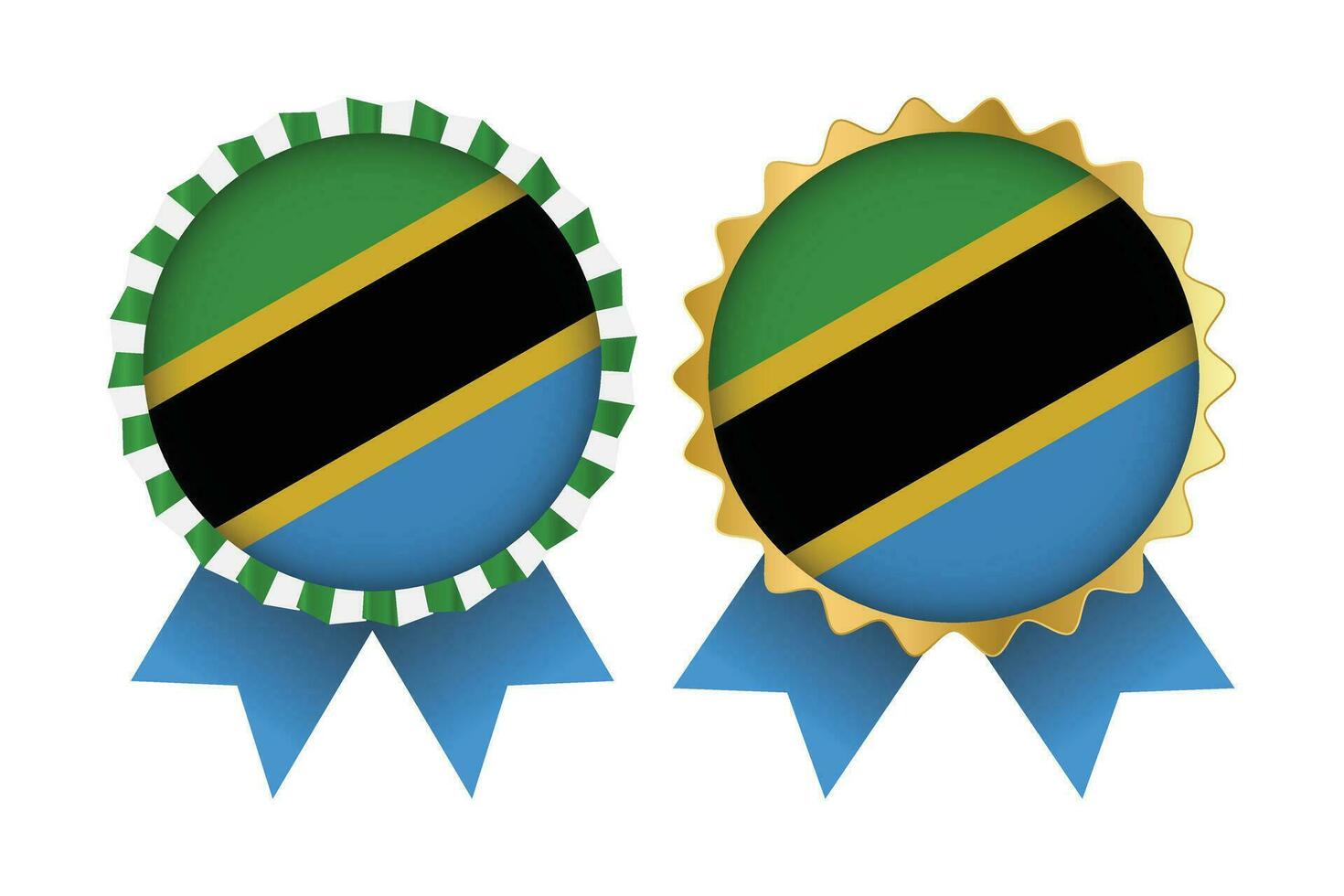 Vektor Medaille einstellen Designs von Tansania Vorlage