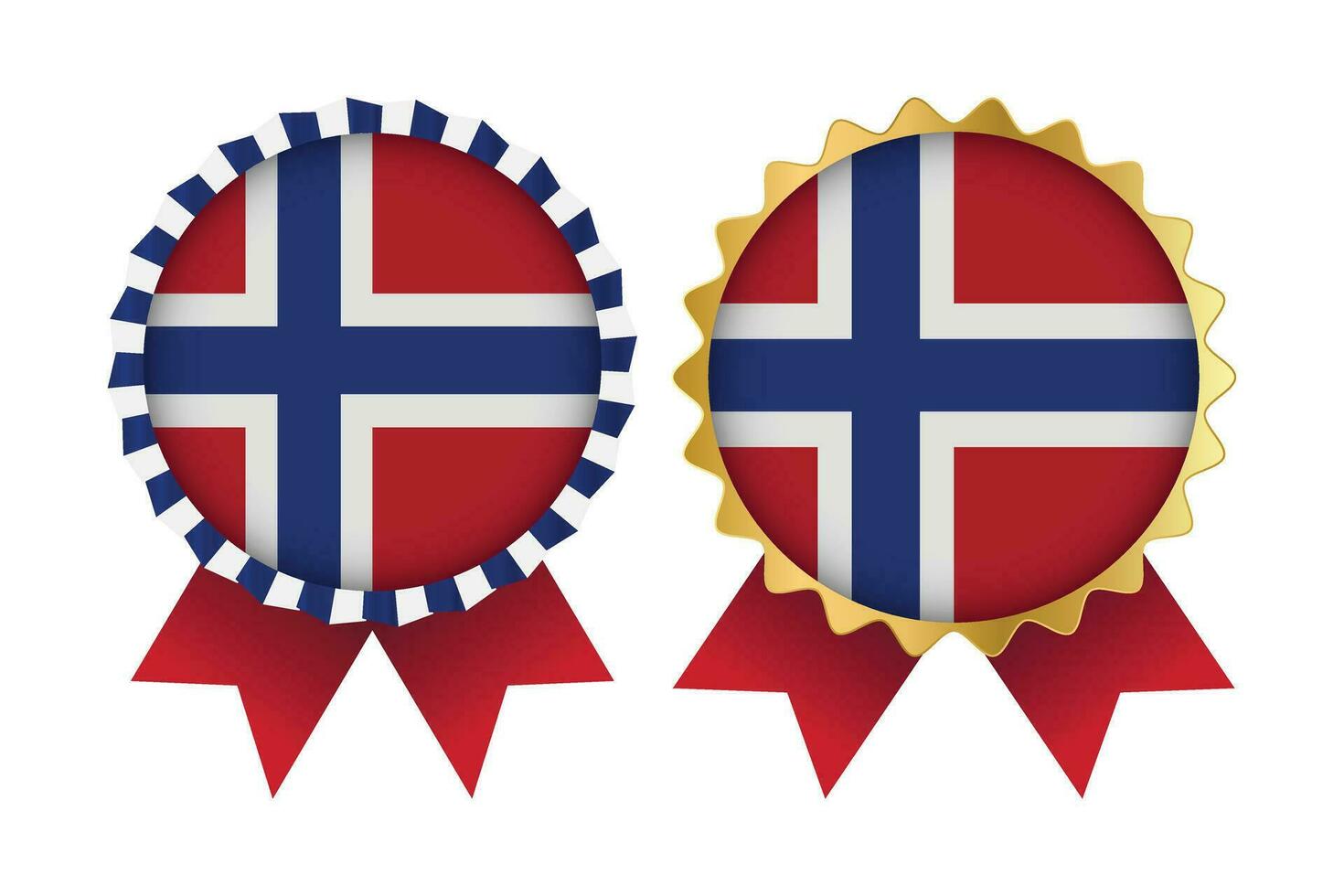 Vektor Medaille einstellen Designs von Norwegen Vorlage