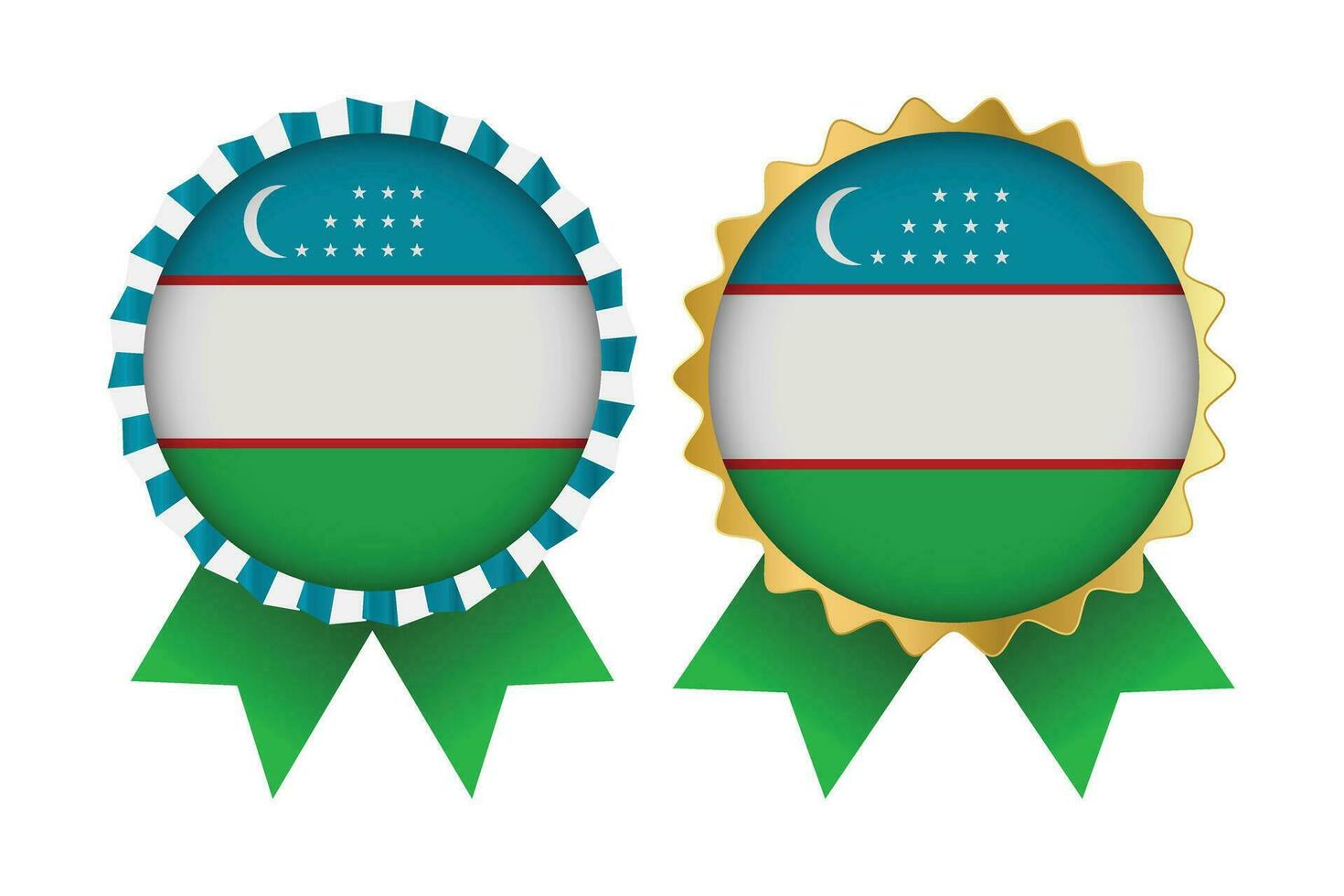 Vektor Medaille einstellen Designs von Usbekistan Vorlage