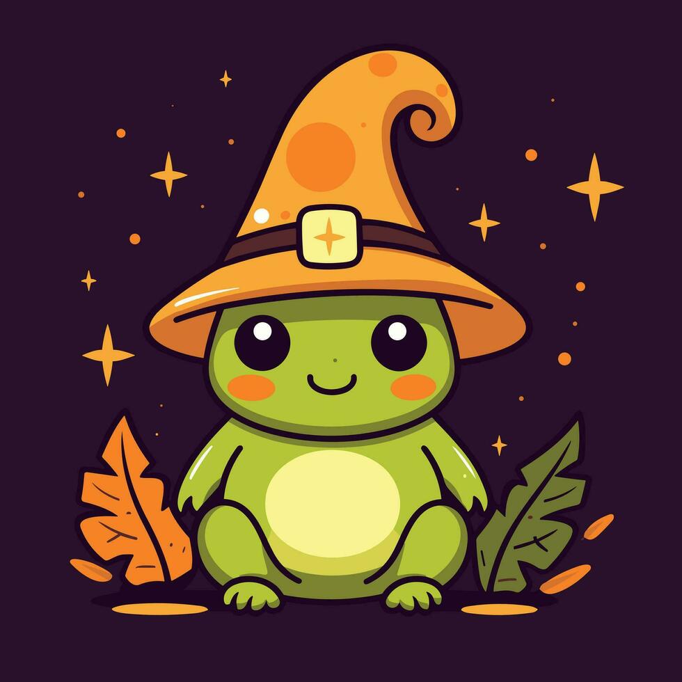 glücklich Halloween. Vektor süß Illustration von Frosch