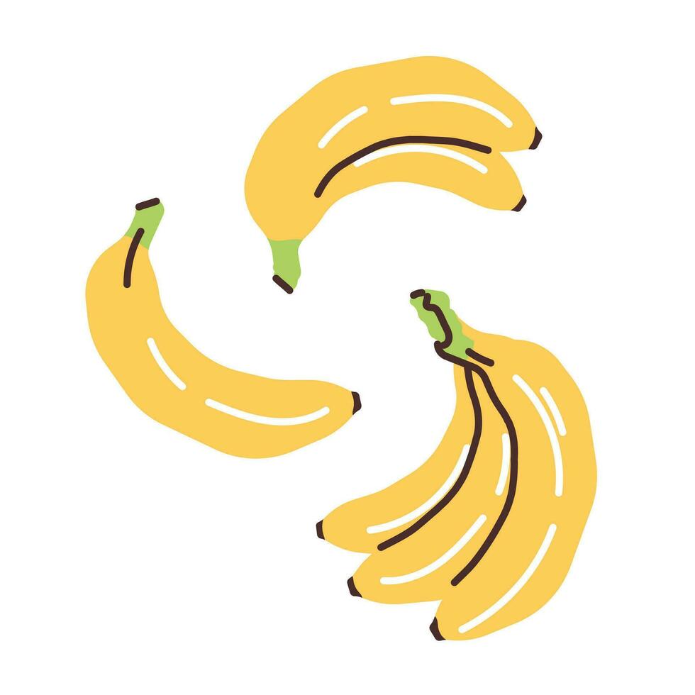 sammansättning av frukter, gul bananer. platt modern vektor illustration.