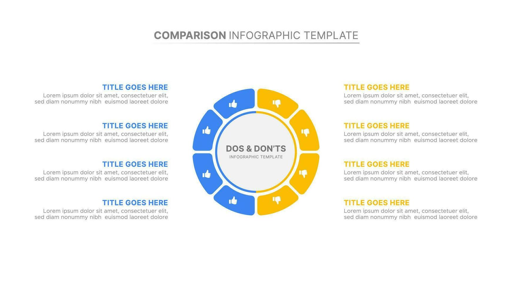 DOS und zieht an Vergleich Infografik Design Vorlage vektor