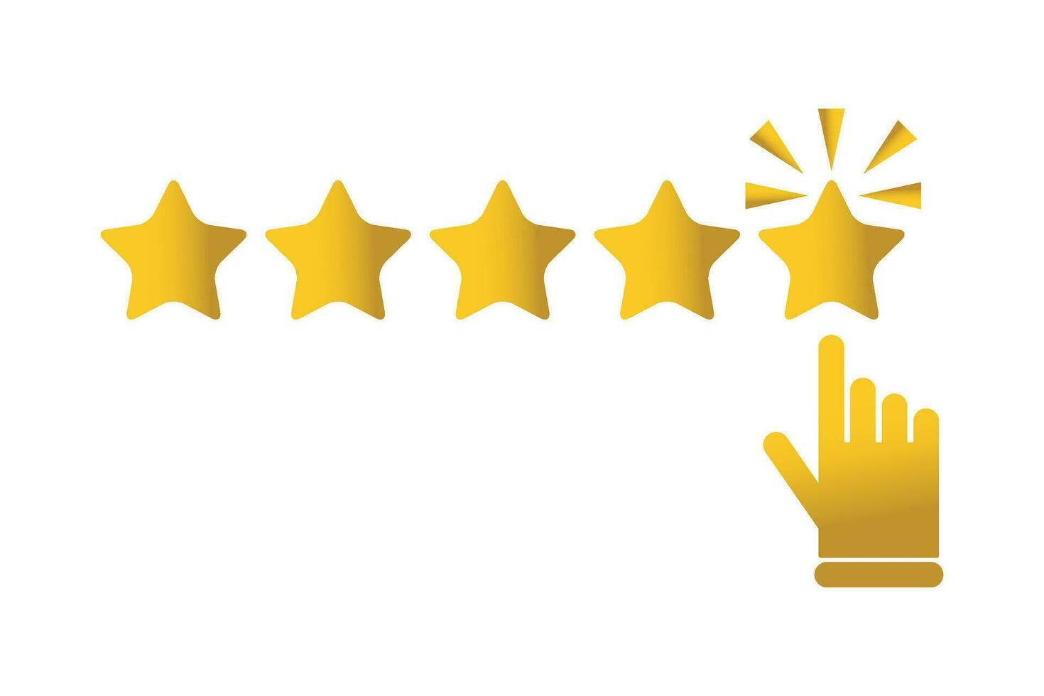 fünf Sterne Kunde Produkt Bewertung Rezension eben Symbol zum Apps und Webseiten. fünf golden Sterne Bewertung zeigen Beste Qualität Vektor. vektor