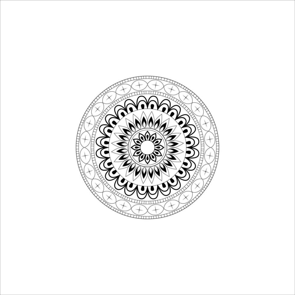 blomma mandala design, vit bakgrund. etnisk dekorativ element med fri vektor 4