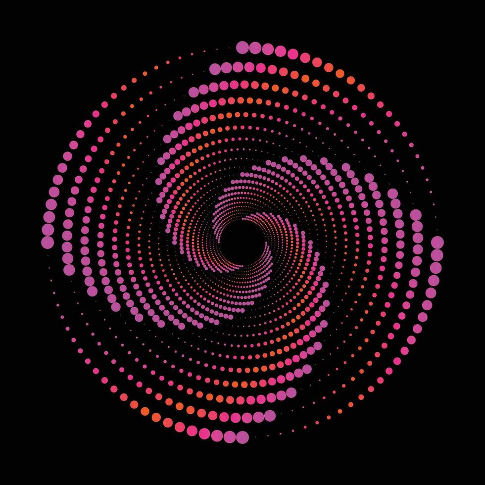 punkt Färg mandala design, svart bakgrund. etnisk dekorativ element med fri vektor