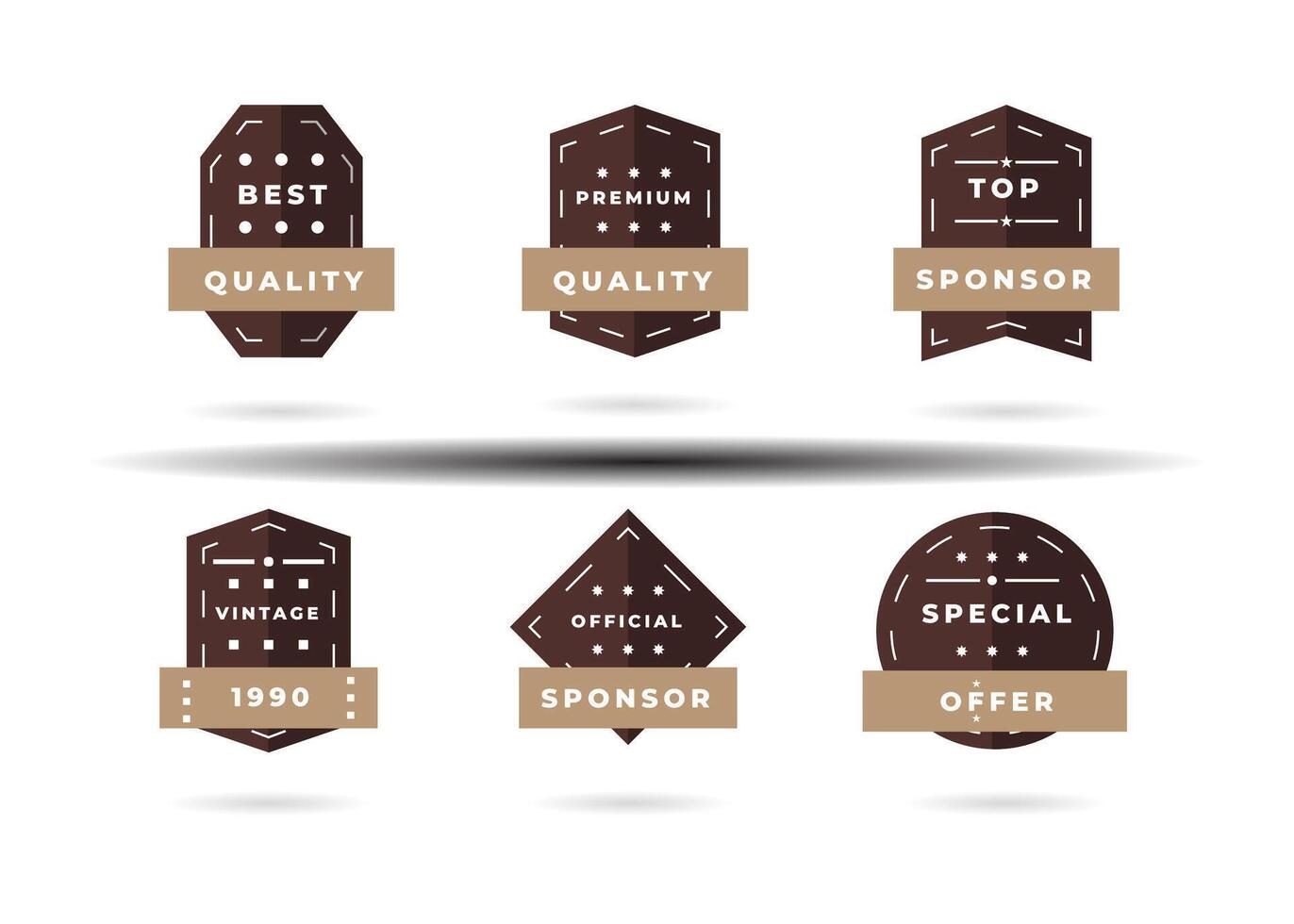 Verkaufsbanner und Etikettenpreisdesign mit grauer und brauner Farbe. Flache Abzeichen Rabatt und Tags auf transparentem Hintergrund. vektor