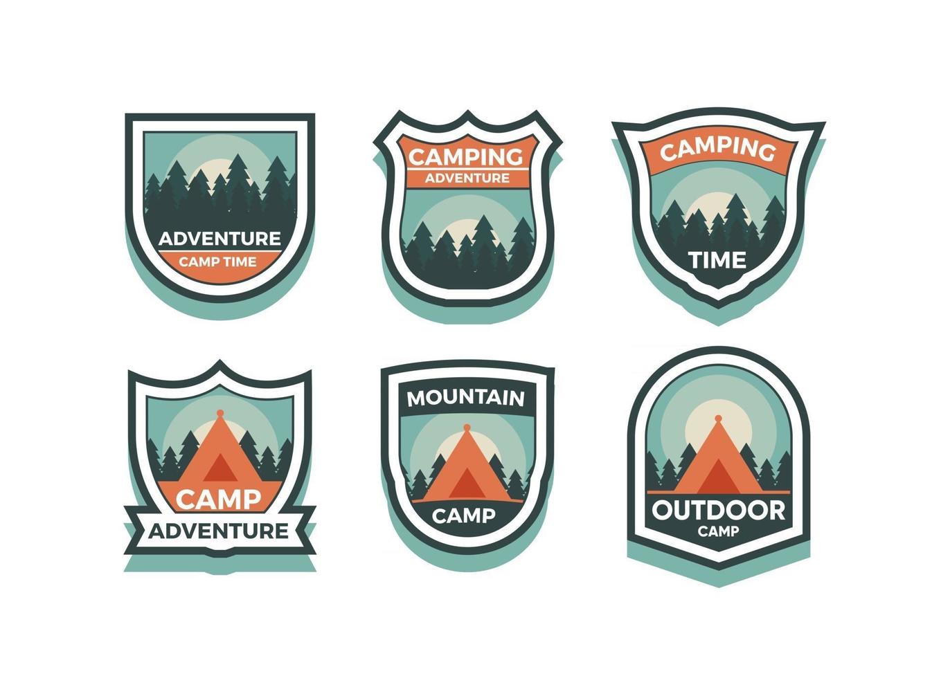 utforska mountain adventure symbol vector set