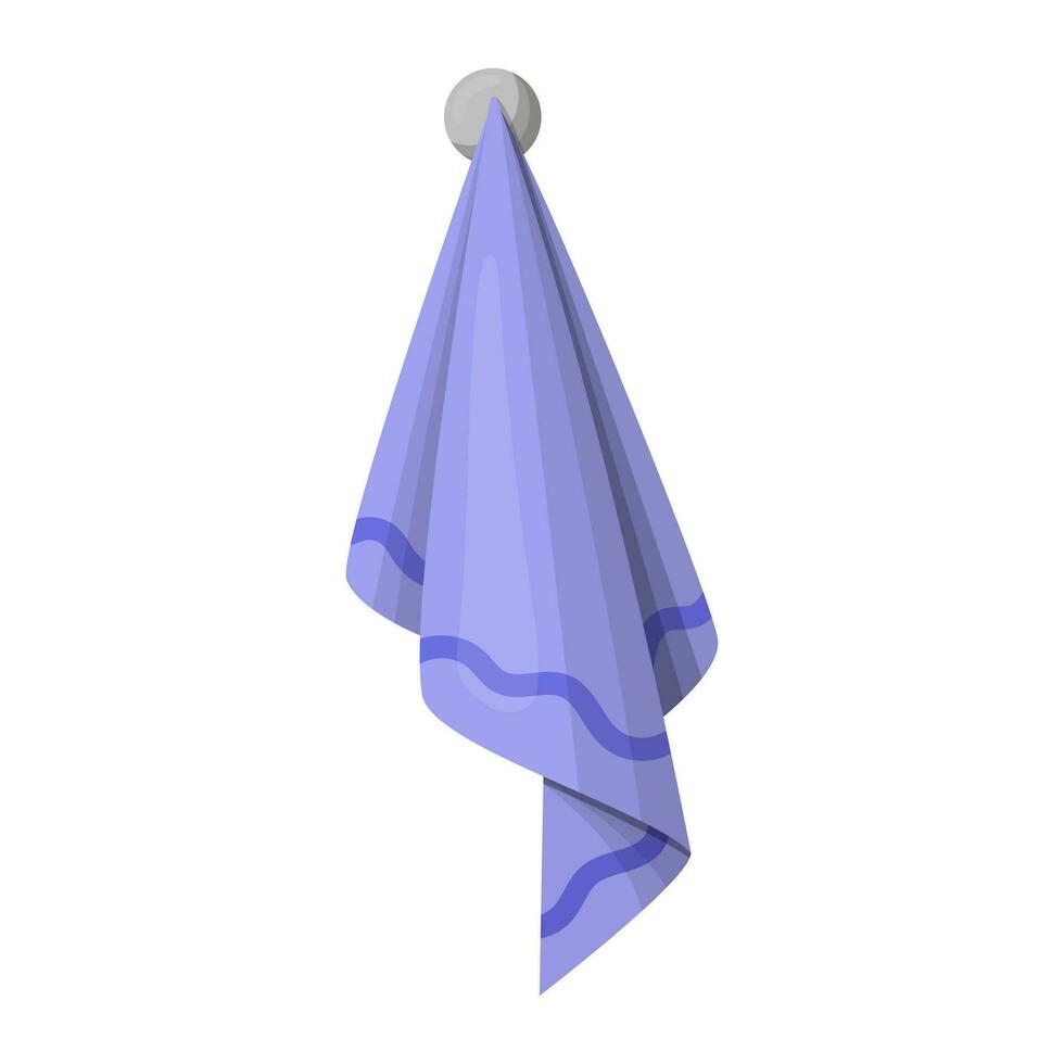 en kök handduk är hängande på en krok. vektor illustration.