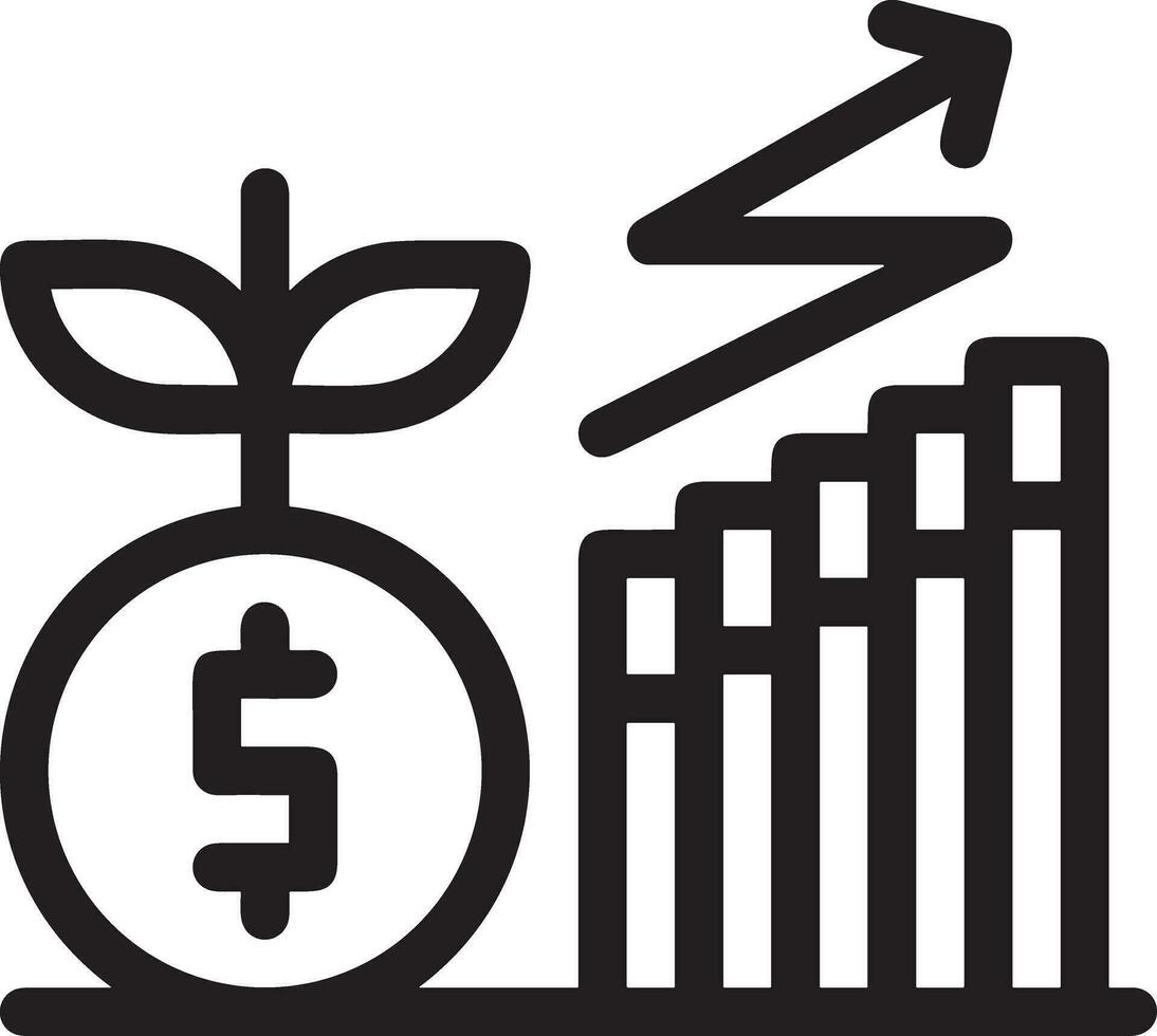 Wachstum Geschäft Symbol Symbol Vektor Bild. Illustration von das Fortschritt Gliederung Infografik Strategie Entwicklung Design Bild