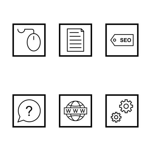 Satz von Vector SEO Search Engine Optimization Icons