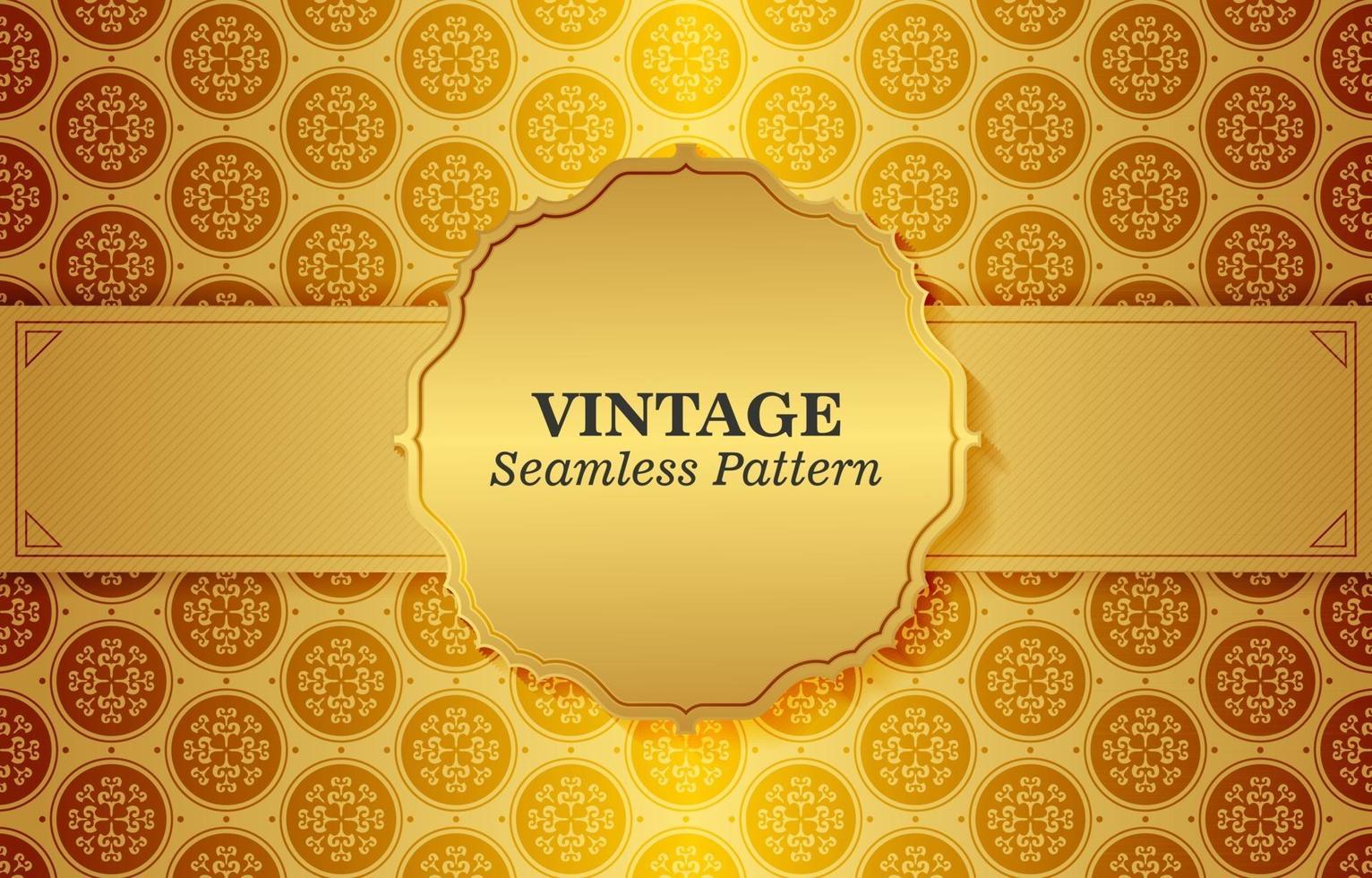 Vintage mit goldenem Ornament-Muster-Hintergrund vektor