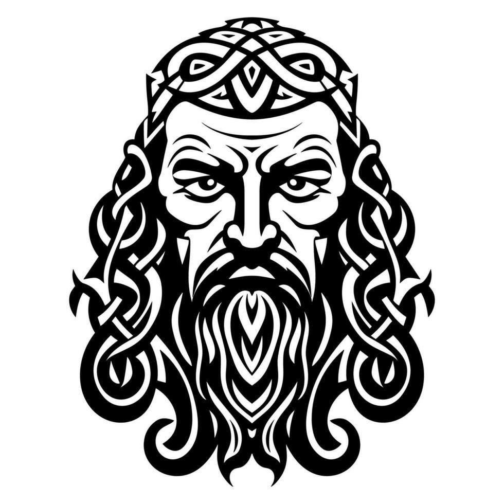 viking man i celtic Knut stil vektor