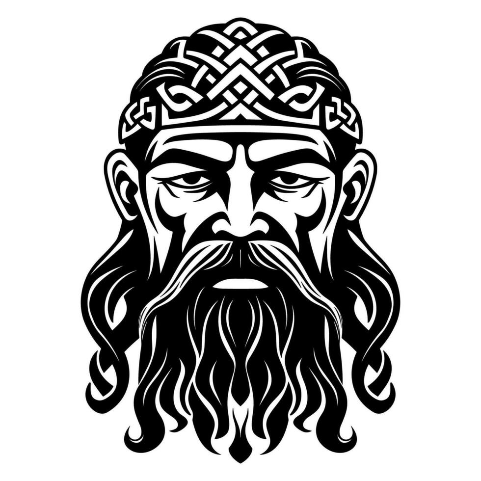 viking man i celtic Knut stil vektor