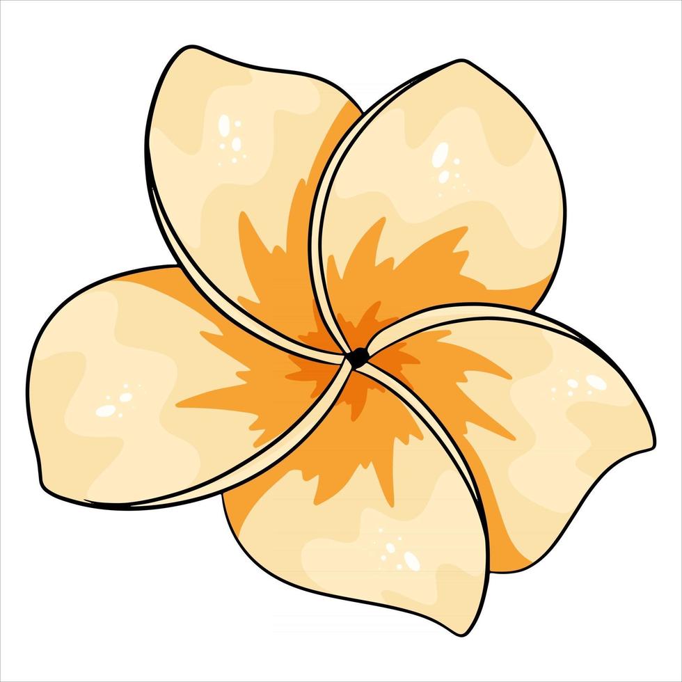 helle Blume der tropischen Pflanze im Karikaturstil vektor