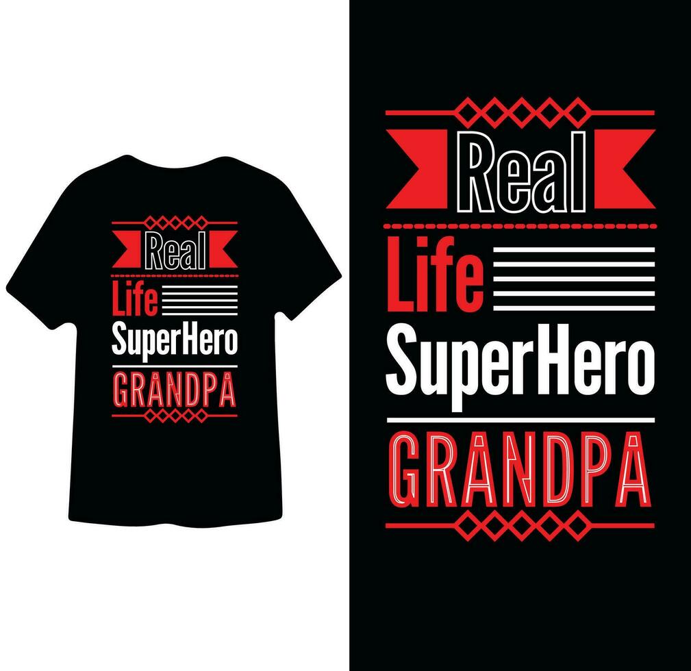 echt Leben Superheld Opa ,Großvater t Hemd Design vektor