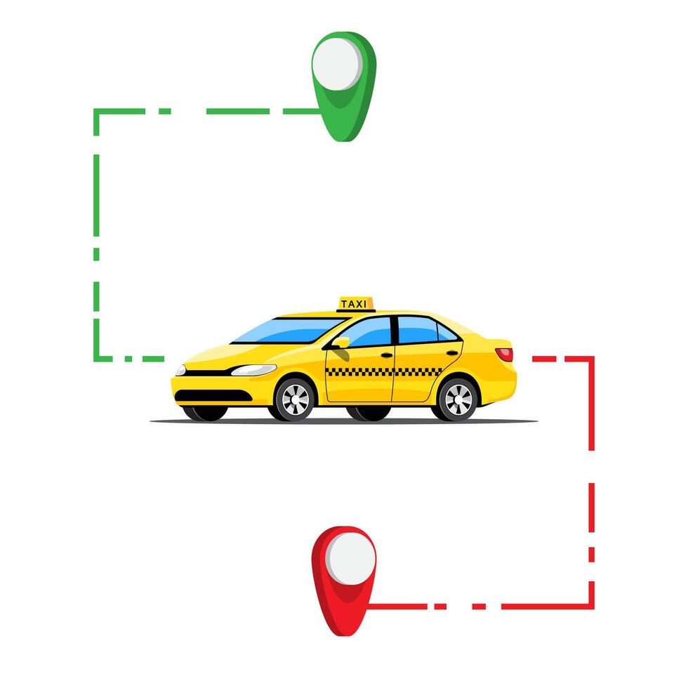 Liefertaxidienst mit Smartphone-Anwendungsvektor vektor