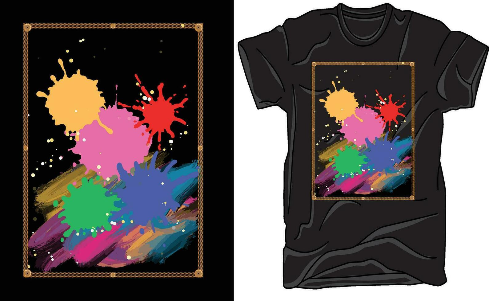 T-Shirt multi Wasser Farbe gestalten Design, bekleidung Design, Illustration Design vektor