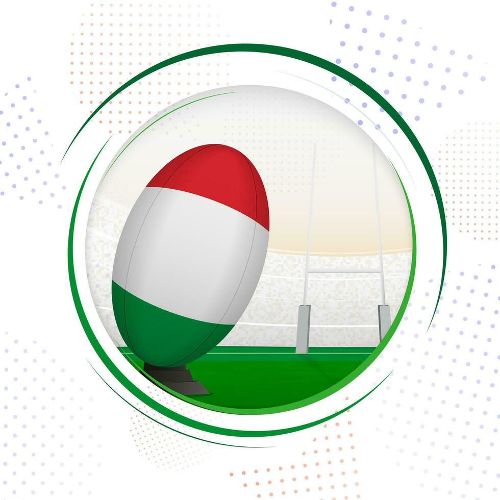 Flagge von Italien auf Rugby Ball. runden Rugby Symbol mit Flagge von Italien. vektor