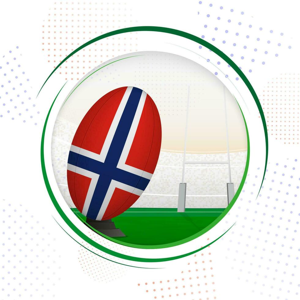 Flagge von Norwegen auf Rugby Ball. runden Rugby Symbol mit Flagge von Norwegen. vektor