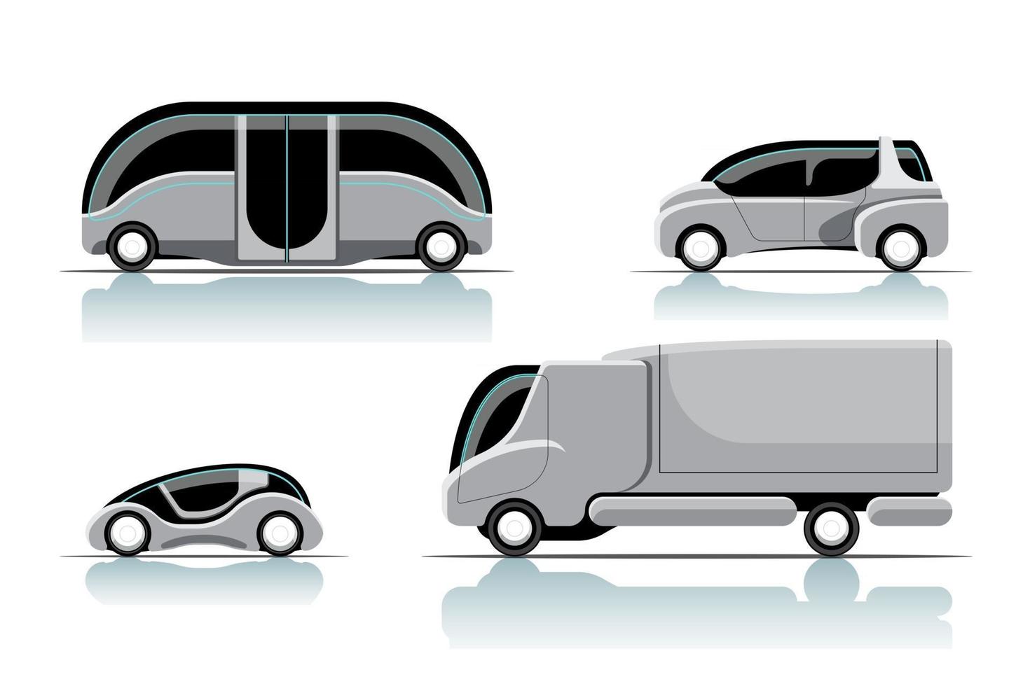 Satz neuer Innovation Hitech Auto Zeichnung Vektor-Illustration vektor