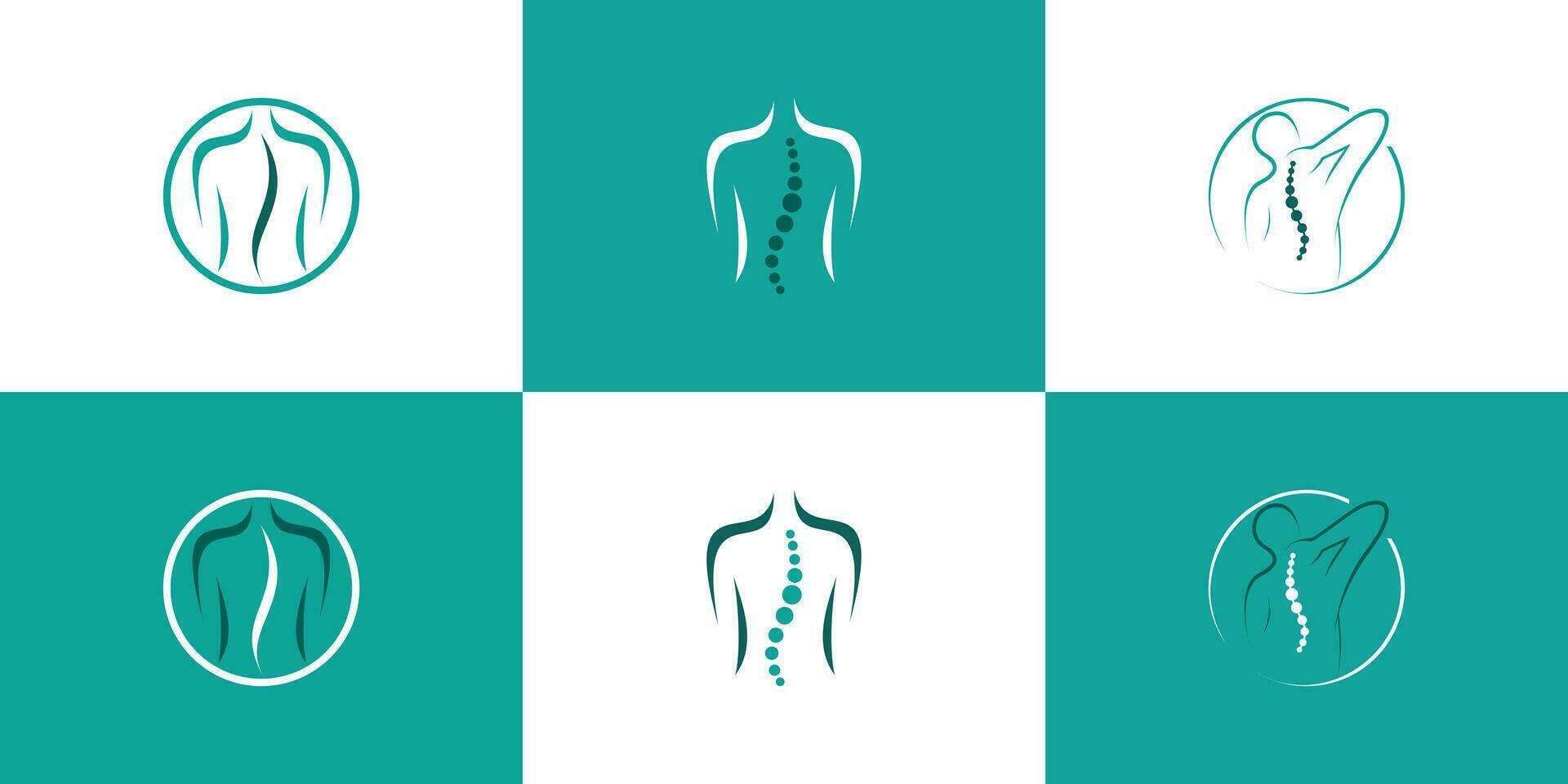 Vektor Chiropraktik Symbol Vektor Logo Design mit kreativ einzigartig einstellen Konzept Prämie Vektor