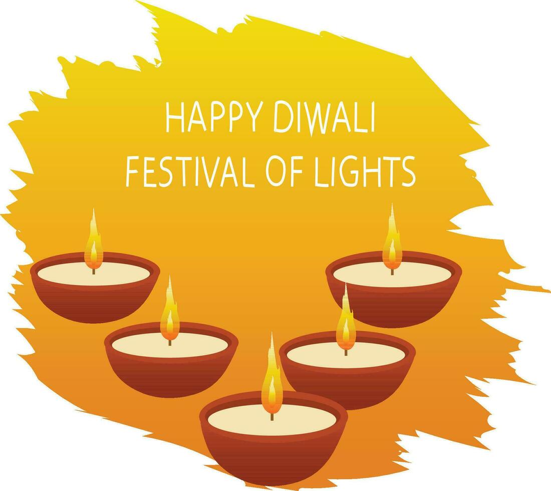 glad diwali festival av ljus vektor