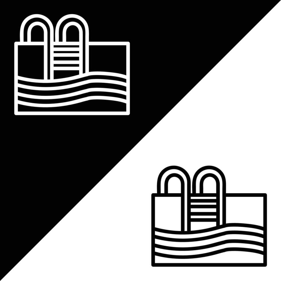 Schwimmen Vektor Symbol, Gliederung Stil, isoliert auf schwarz und Weiß Hintergrund.
