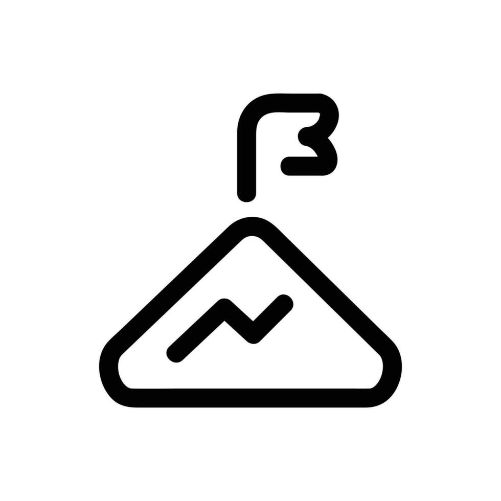 Berg Vektor Symbol, Gliederung Stil Symbol, von Abenteuer Symbole Sammlung, isoliert auf Weiß Hintergrund.