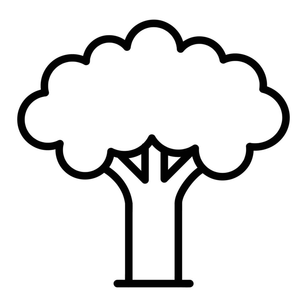 Baum Vektor Symbol, geradlinig Stil Symbol, von Landwirtschaft Symbole Sammlung, isoliert auf Weiß Hintergrund.