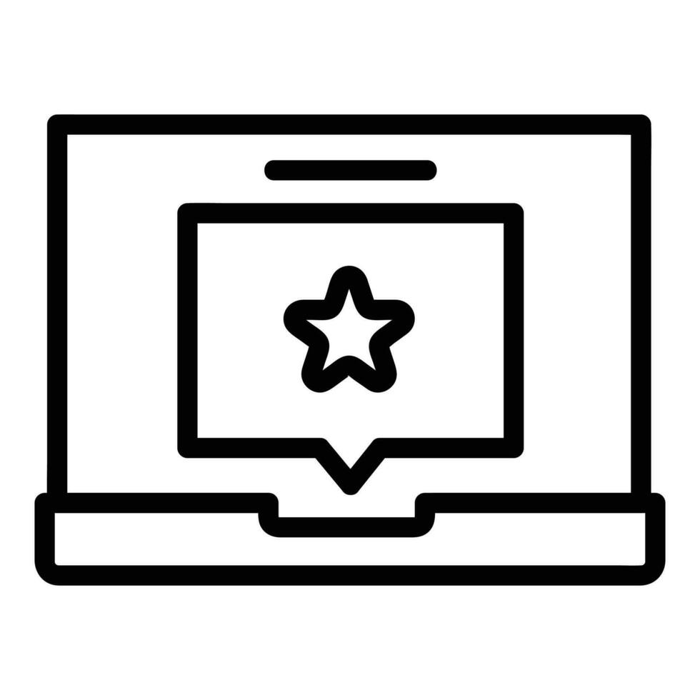 bärbar dator vektor ikon, översikt stil ikon, från annons ikoner samling, isolerat på vit bakgrund.