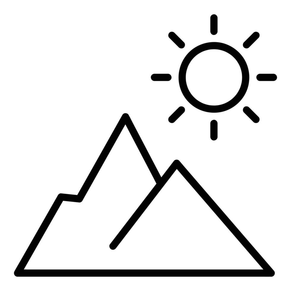 Berg Vektor Symbol, geradlinig Stil Symbol, von Landwirtschaft Symbole Sammlung, isoliert auf Weiß Hintergrund.