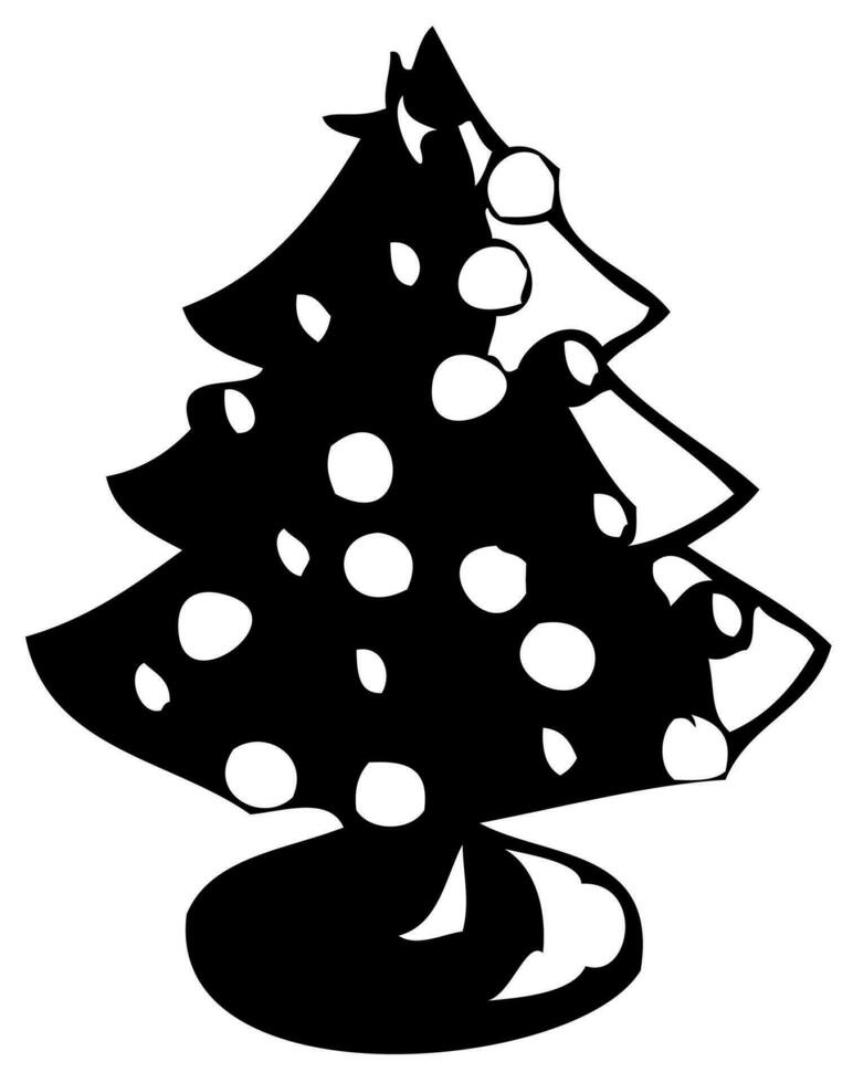 Weihnachten Baum Symbol, schwarz Pelz Baum Silhouette Über Weiß Hintergrund vektor
