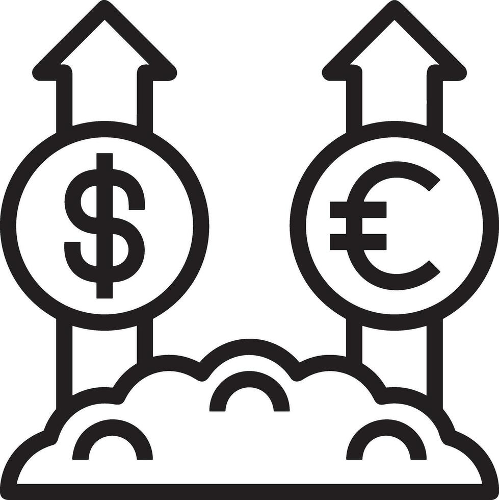 Wachstum Geschäft Symbol Symbol Vektor Bild. Illustration von das Fortschritt Gliederung Infografik Strategie Entwicklung Design Bild