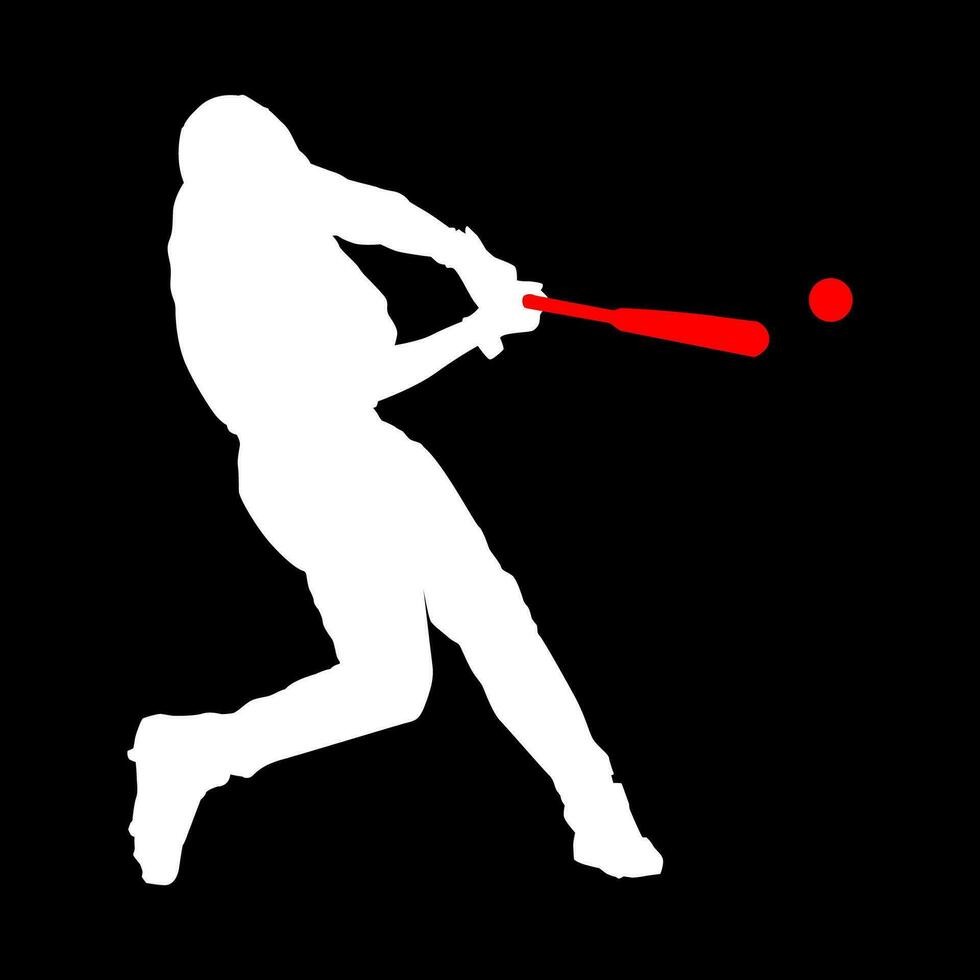 hög detaljer av baseboll spelare silhuett. minimal symbol och logotyp av sport. passa för element design, bakgrund, baner, bakgrund, omslag. vektor eps 10