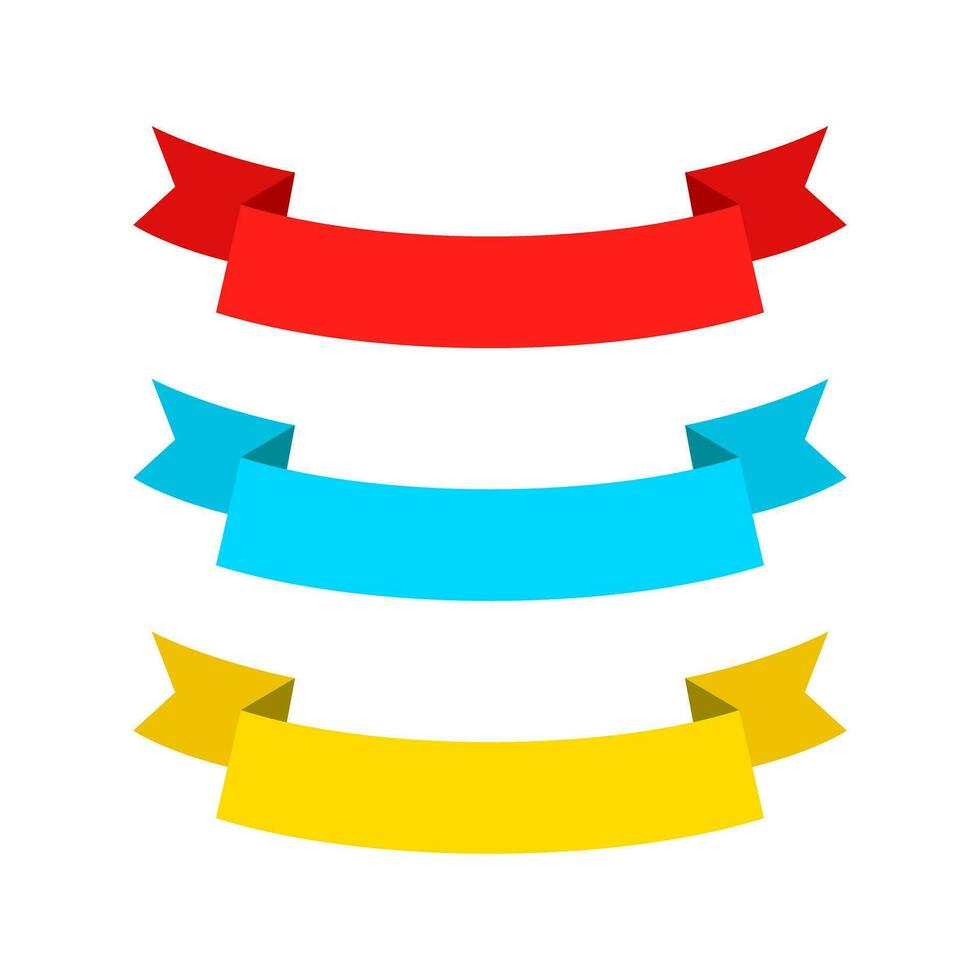 färgrik röd blå gul band banderoller vektor illustration
