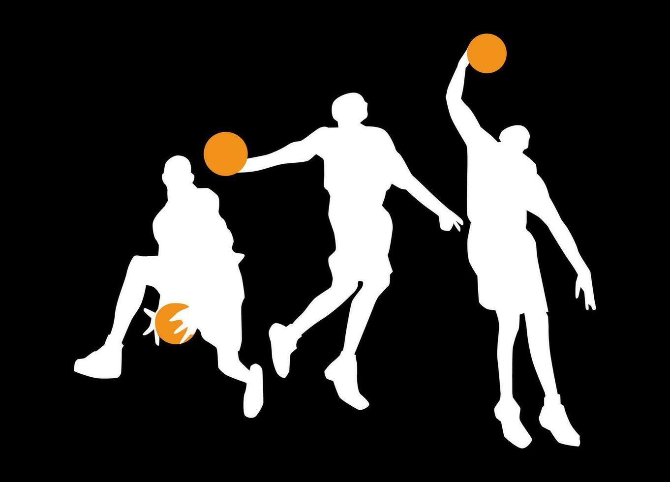 hög detaljer av basketboll spelare silhuett. minimal symbol och logotyp av sport. passa för element design, bakgrund, baner, bakgrund, omslag. vektor eps 10