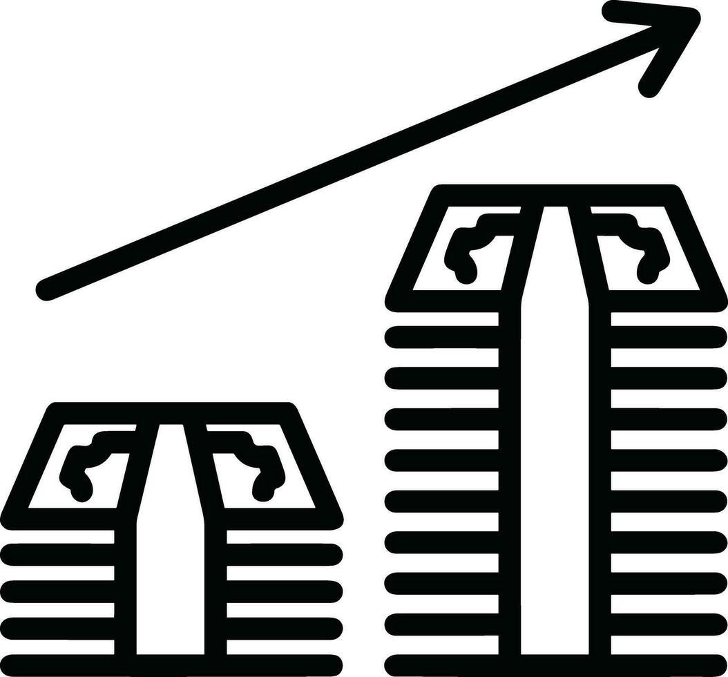 Wachstum Geschäft Symbol Symbol Vektor Bild. Illustration von das Fortschritt Gliederung Infografik Strategie Entwicklung Design Bild